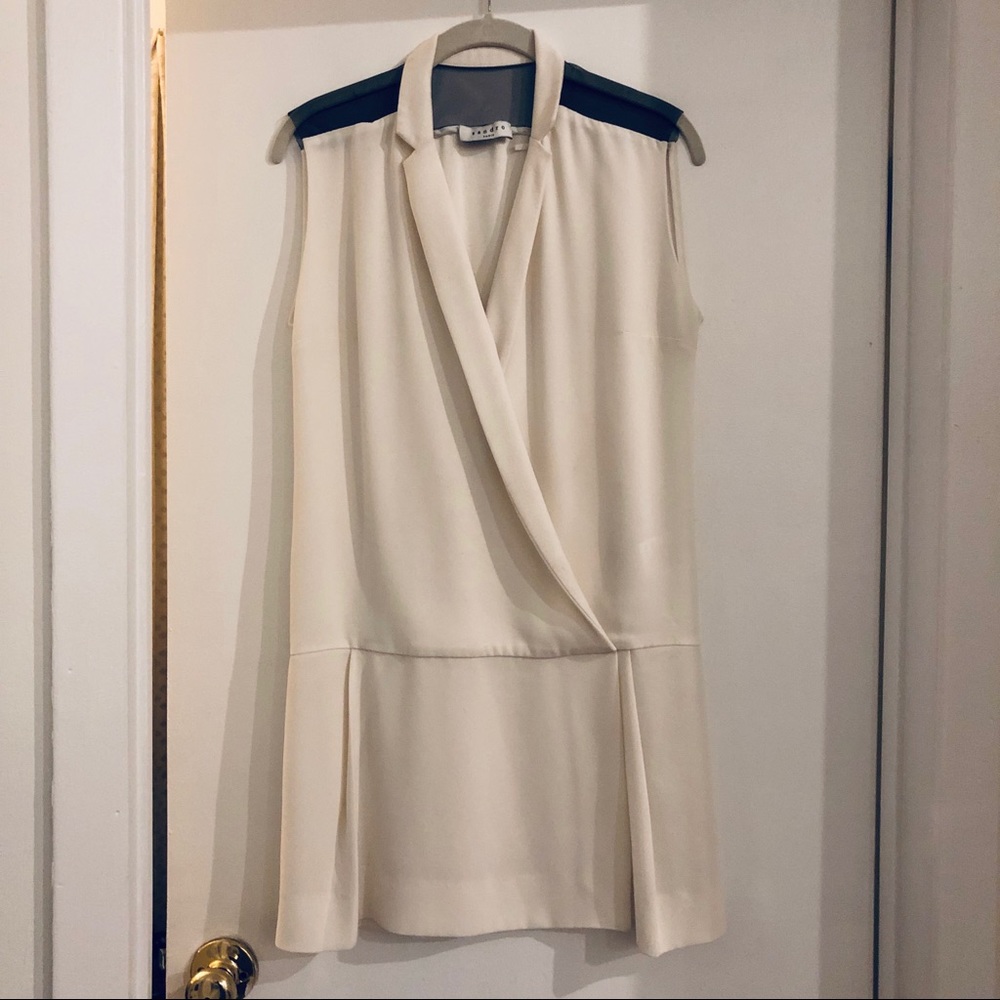 Sandro white tuxedo dress